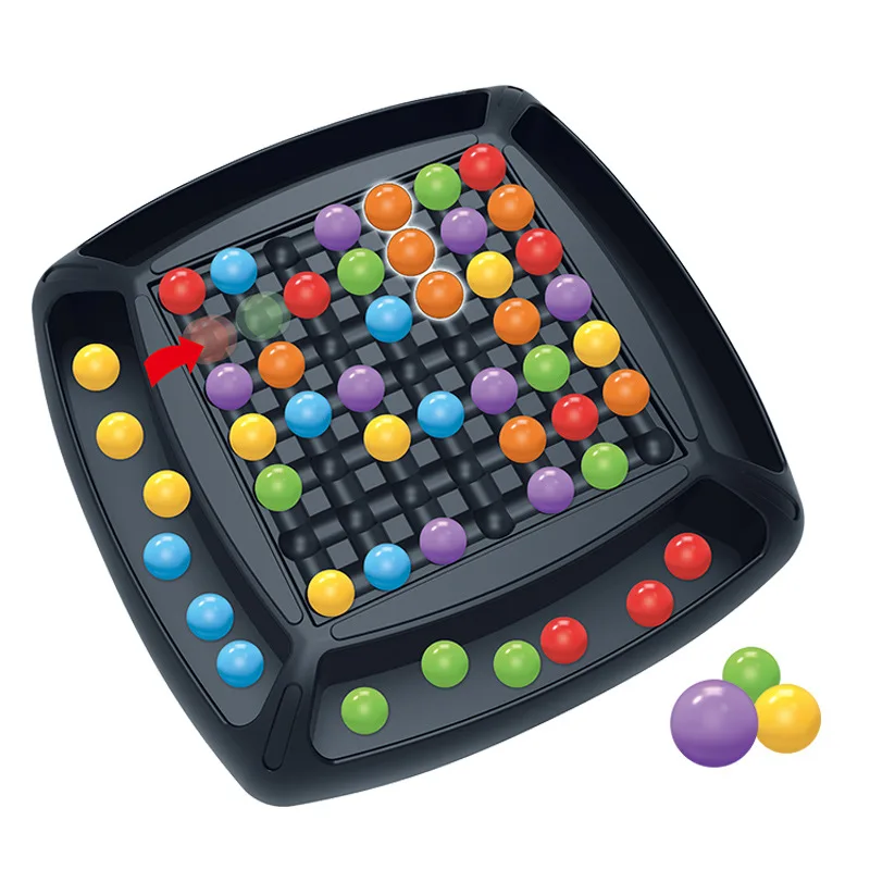 Rainbow Ball Matching Toys Colorful Fun Puzzle gioco da tavolo di scacchi con 80 pezzi di perline colorate giocattolo educativo intelligente del gioco del cervello