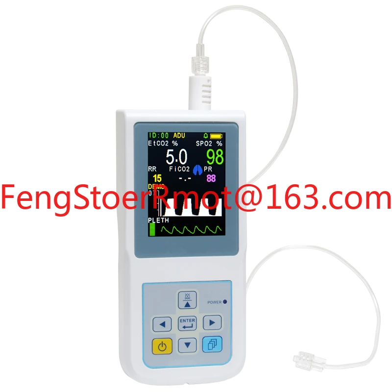 Handheld portable carbon dioxide monitor with Etco2/RR/SPO2/PR electric EtCO2 carbon dioxide monitor,