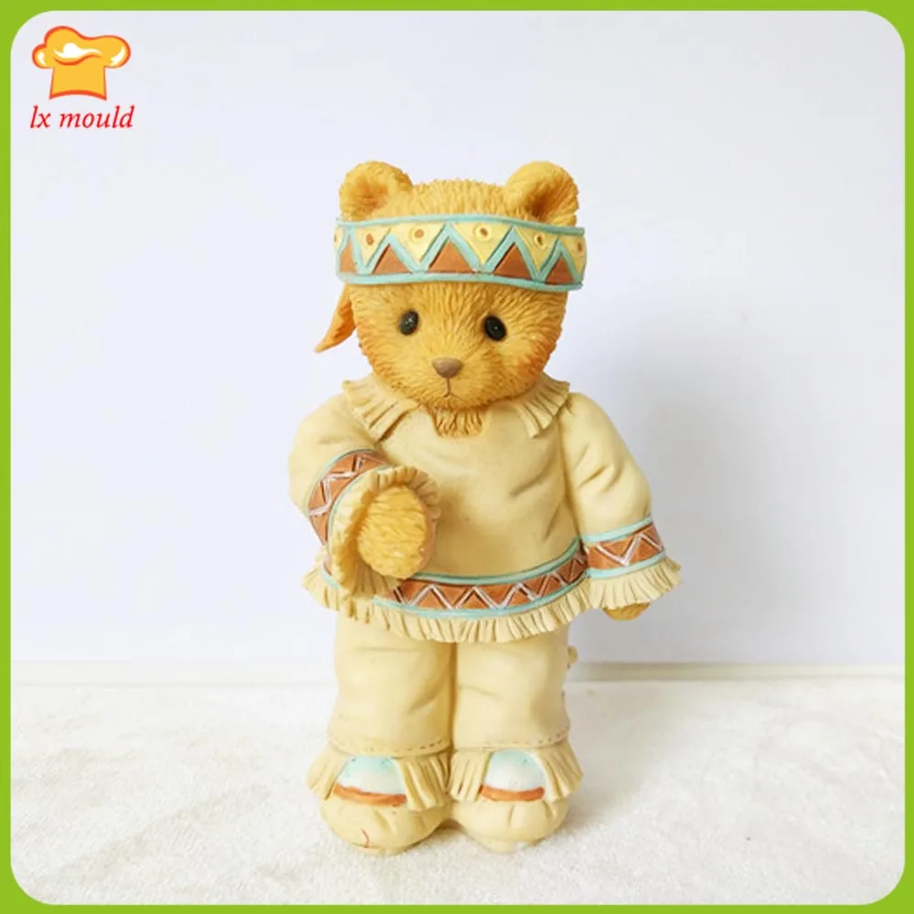 3D Teddy Bear Silicone Mold for Baking Fondant Cake Topper Sugarcraft Chocolate Icing Resin Gypsum Wax Soap Mould