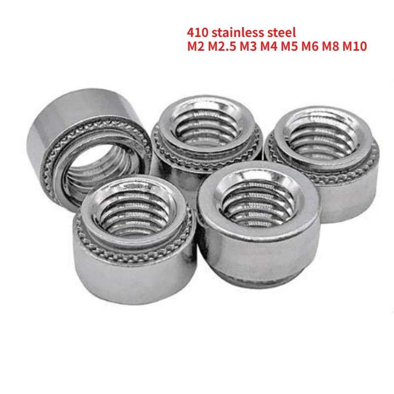 10-100pcs Self Clinching Nuts CLS-M2 M2.5 M3 M4 M5 M6 M8 M10 410 Stainless Steel Press Rivet Nut Insert Nutsert Slab 0.8-4mm
