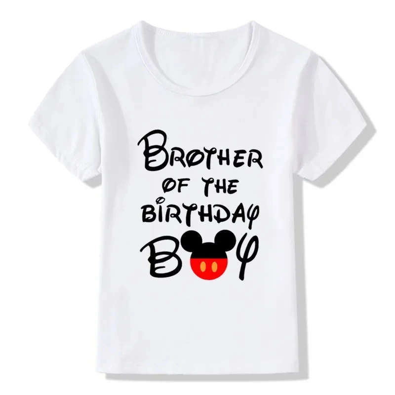 Disney Family Outfits for Birthday T-shirt Mickey Mouse Theme Family Look T-shirt Party Family Clothing Dad Mom Kids Tshirt Tees