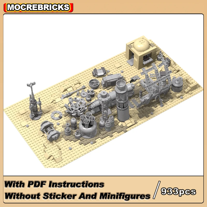 MOC-73677 스타 영화 스트리트 뷰 건축 도시 폐차장 모듈러 로봇, 재활용 마당 빌딩 블록 장난감, 어린이 크리스마스 선물