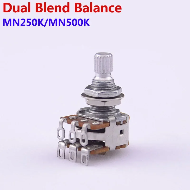 New - 1 Piece  MN250K/MN500K Dual Blend Balance Potentiometer(POT) With Center Detent 【Made in Korea】