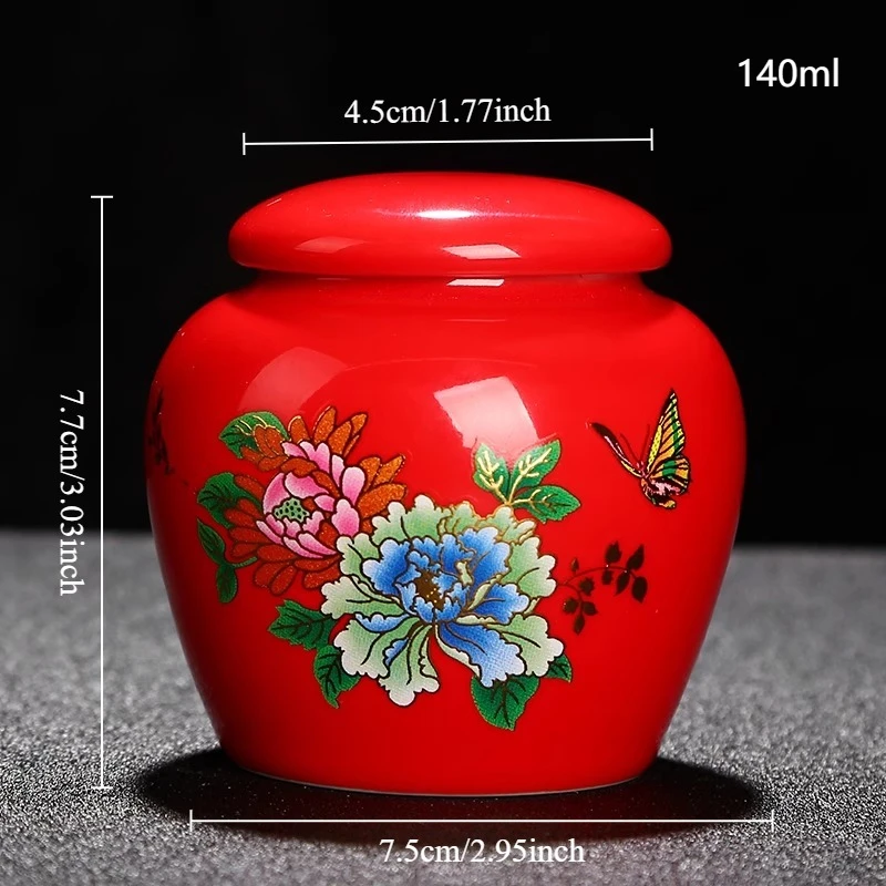 Mini Ceramics Tea Caddy Tieguanyin Tea Storage Tank Travel Portable Sealed Tea Jar Coffee Container Household Storage Tanks
