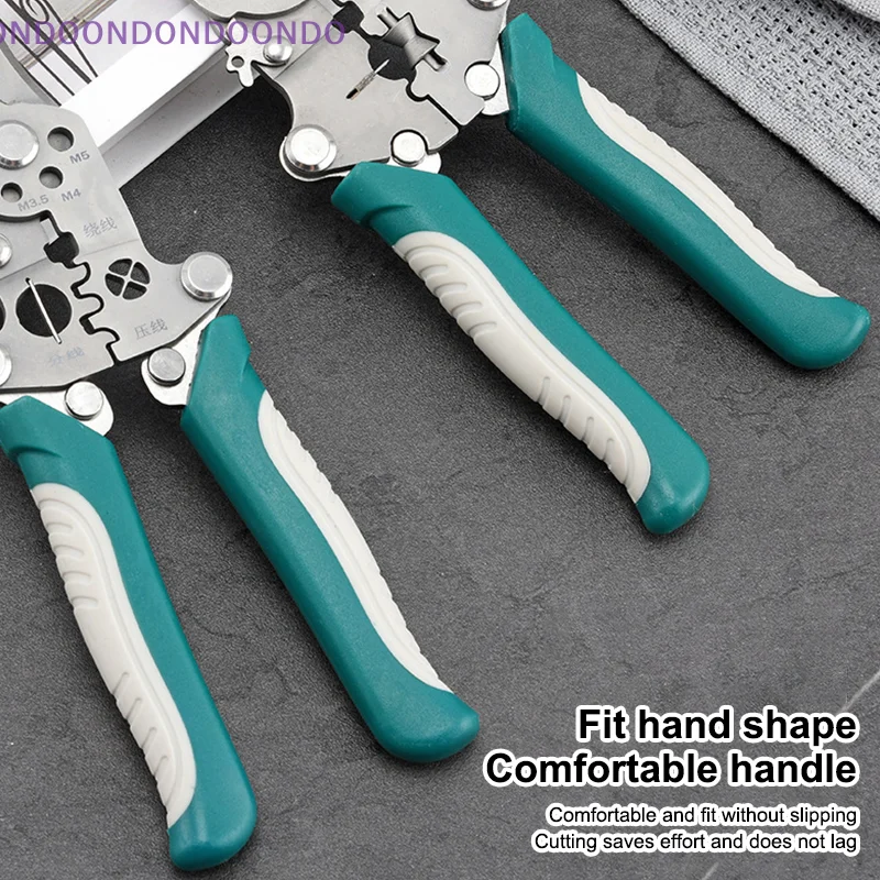 

Crimping Pliers Hand Tool Foldable Wire Stripper, Pulley Design Multi-function Electrician Wire Splitter Wire Winding Pliers