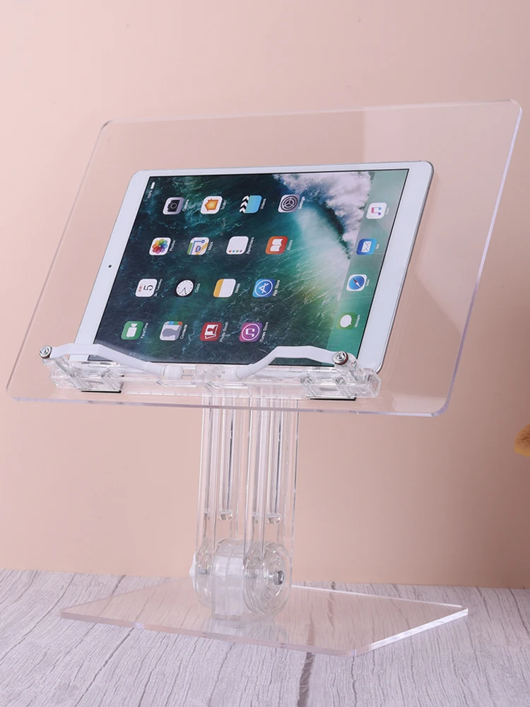 

Acrylic Tablet Stand 180° Rotation Liftable Reading Book Holder Adjustable Transparent Tablet Holder Tablet Bracket for iPad
