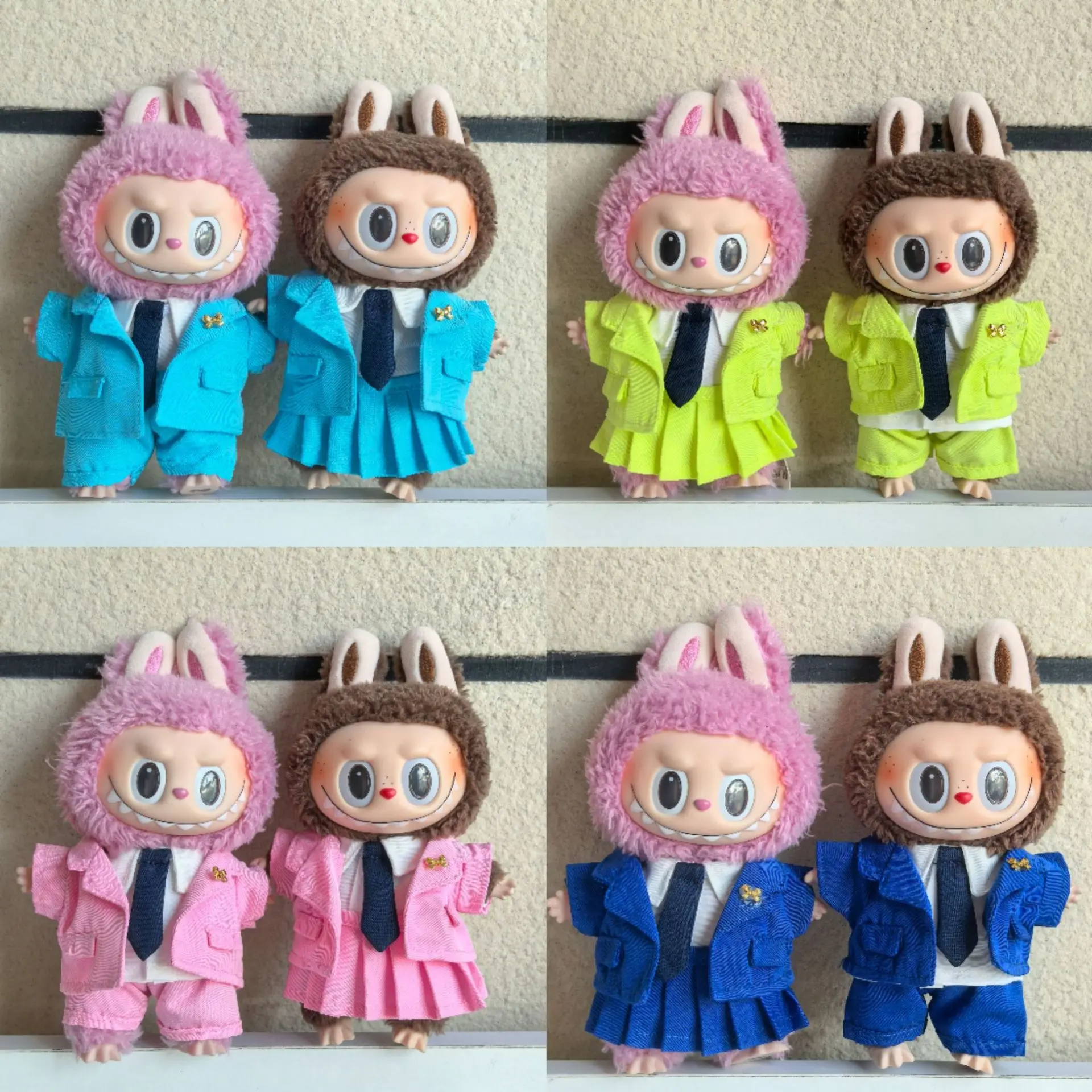 Labubu I II Idol Dolls Campus Uniform Male And Female Cute Mini Plush Doll'S Clothes Korea Kpop Exo Idol Dolls DIY Accessories