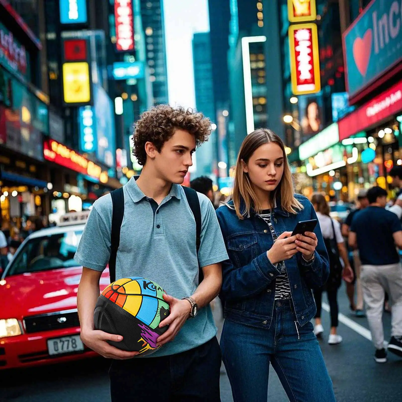 Bola Basket Kuangmi, Bola Basket Kucing Ukuran 7(29.5"), Dalam dan Luar Ruangan, Hadiah Baru Yang Menyenangkan untuk Pecinta Kucing dan Bola Basket.KMBB516AA