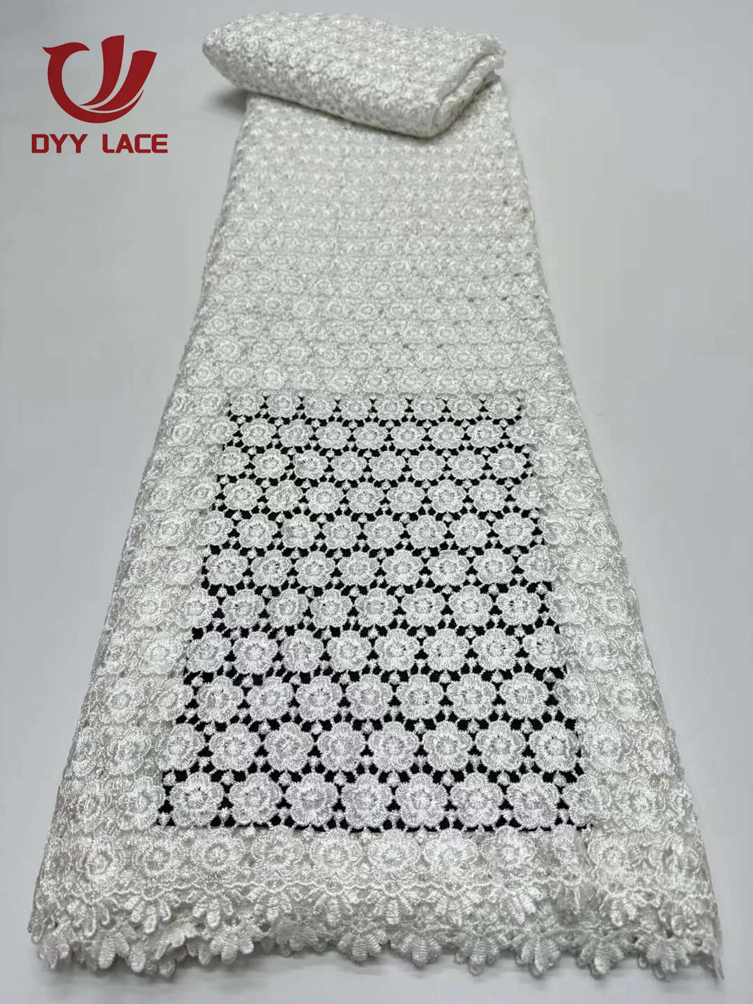 2024 High Quality Luxury African Lace Fabric Chiffon Swiss Voile Lace With Nigerian Tulle Sequined Popular Dubai Style 5 Yards