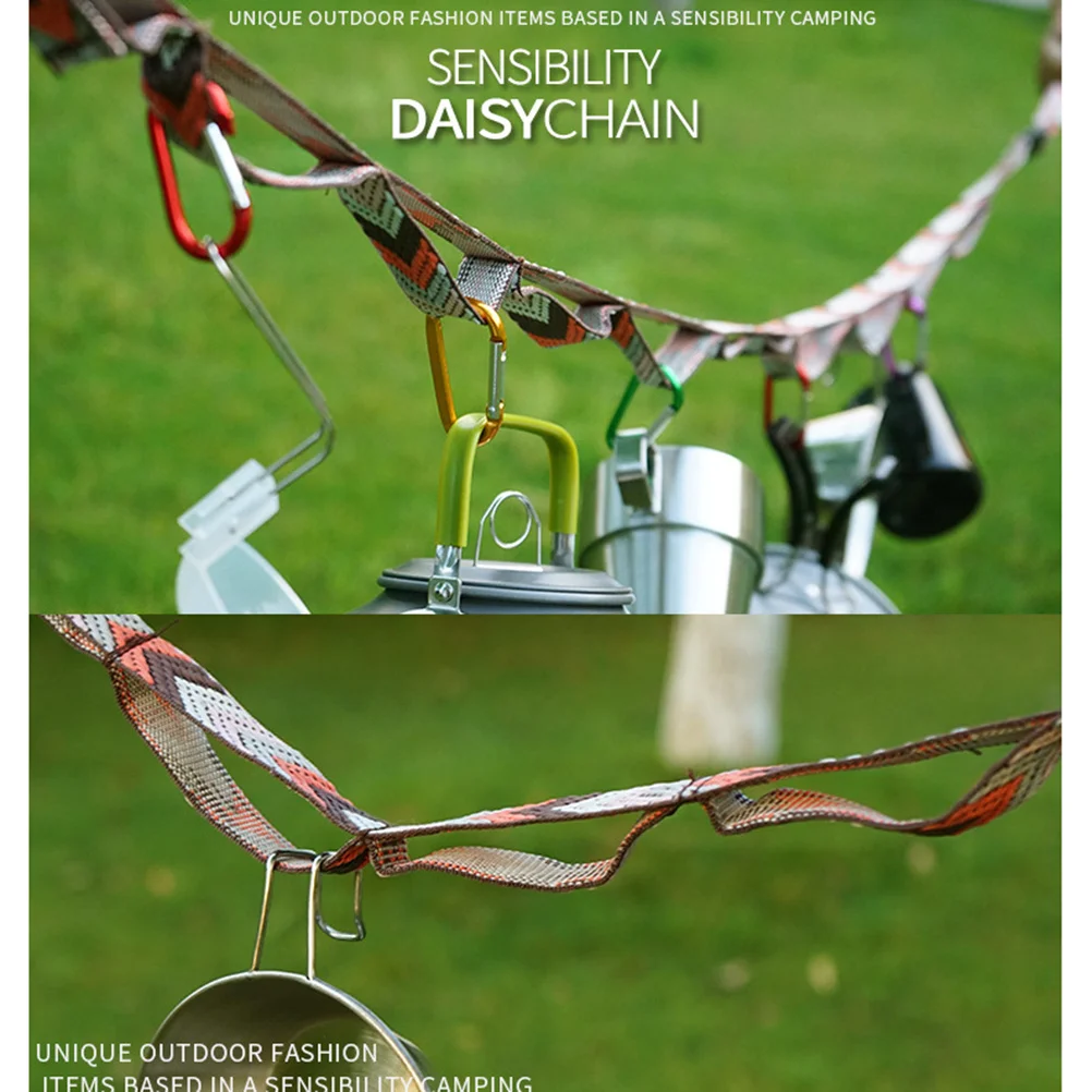 

Tent Rope Daisy Chain Colorful Printed Lanyard For Lamp Hanging Outdoor Clothesline Drying Pot Bowl Hiking Climbing Accessory