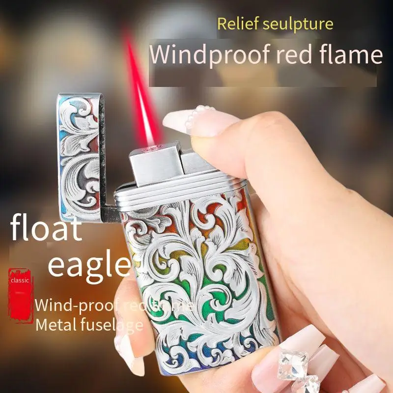 

Trendy Colorful Rich and Noble Flower Relief Lighter, Red Flame Windproof Cigarette Lighter, High Beauty Gift Lighter