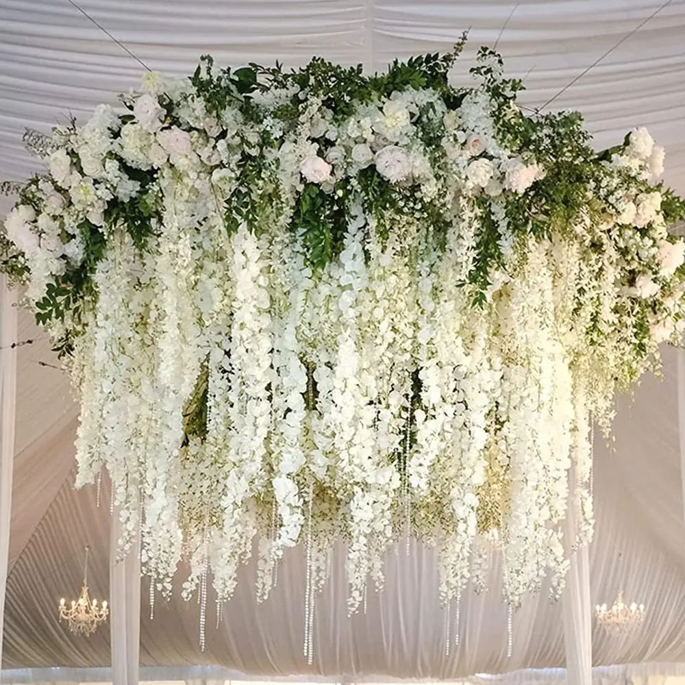10 Stück Künstliche Blumen Rattan für Zuhause, Hochzeit, Feier, Festival, Garten, Hof, Girlande, DIY Geschenkbox, Deko-Zubehör – Detail 2