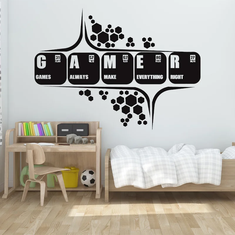 Gamer Room Decor Wall Sticker Vinyl Home Decoration Kids Boys Bedroom Controller Video Game Decal Removable Mural Wallpaper Z563