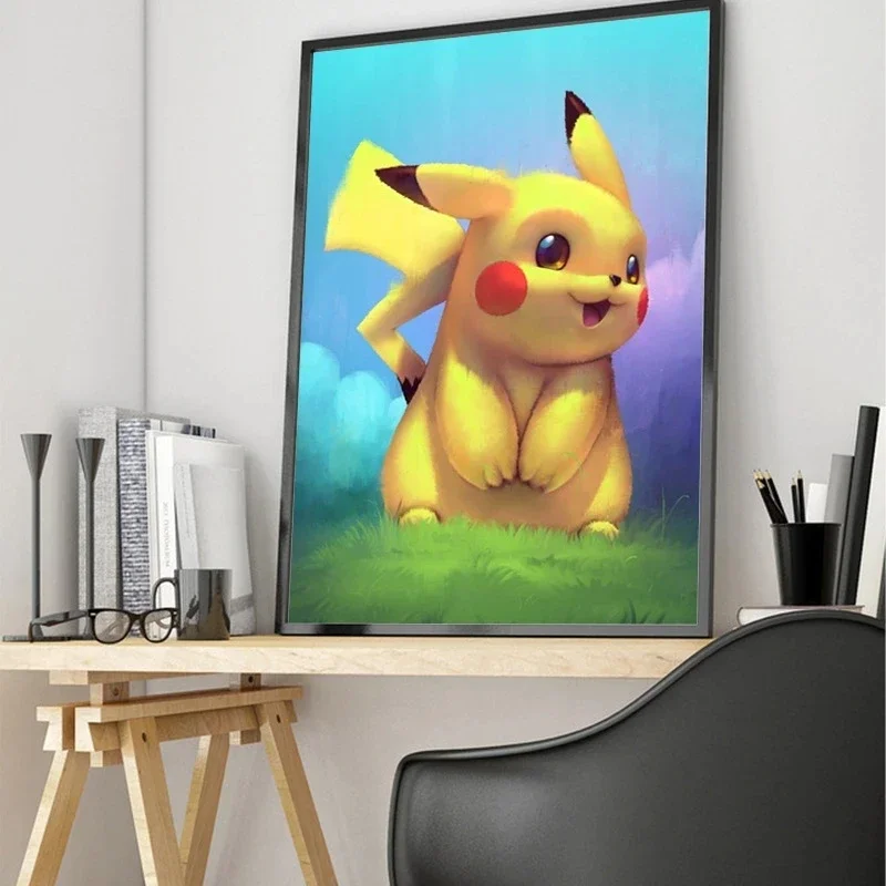 Japońskie Anime urządzenia peryferyjne Pokemon Role Pikachu plakat dla obraz ścienny na płótnie Kawaii zdjęcia dzieci dekoracja sypialni prezent