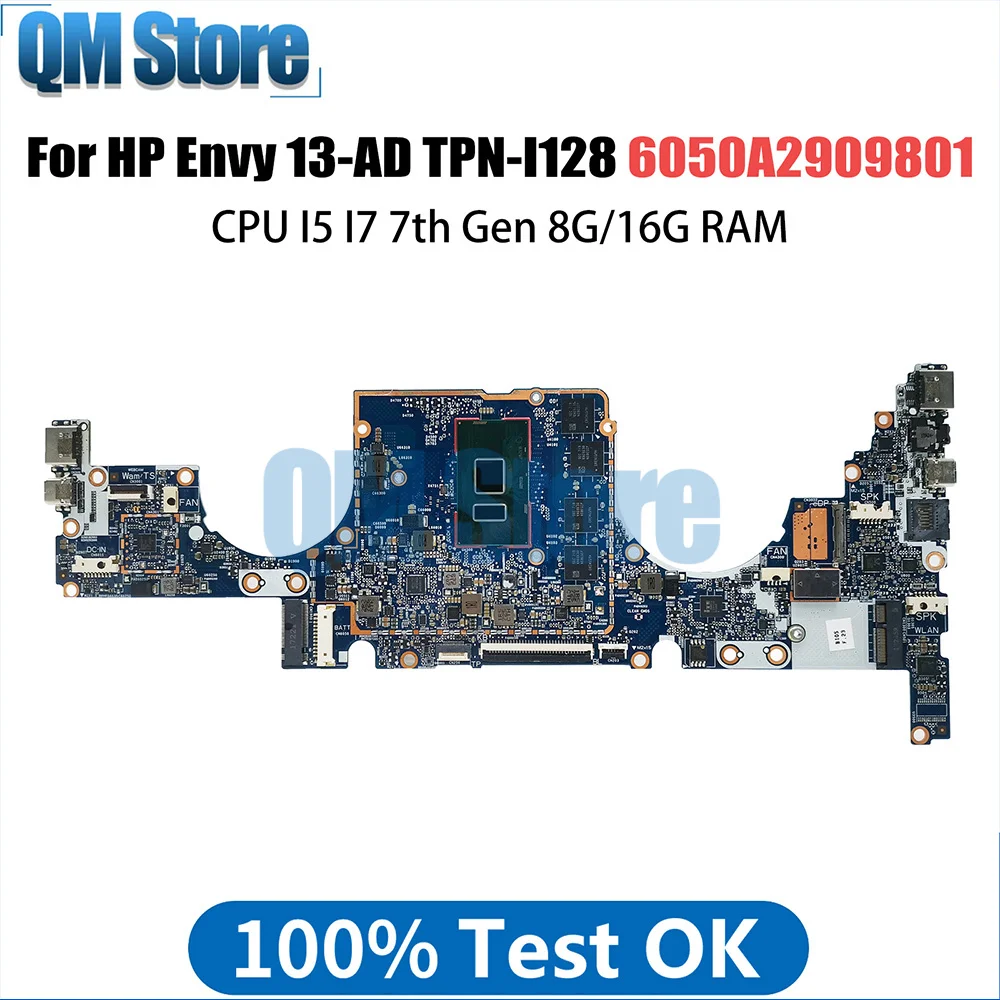 

6050A2909801-MB-A01 Notebook Mainboard For HP Envy 13-AD TPN-I128 Laptop Motherboard CPU I5 I7 7th Gen 8G 16G RAM 926313-601