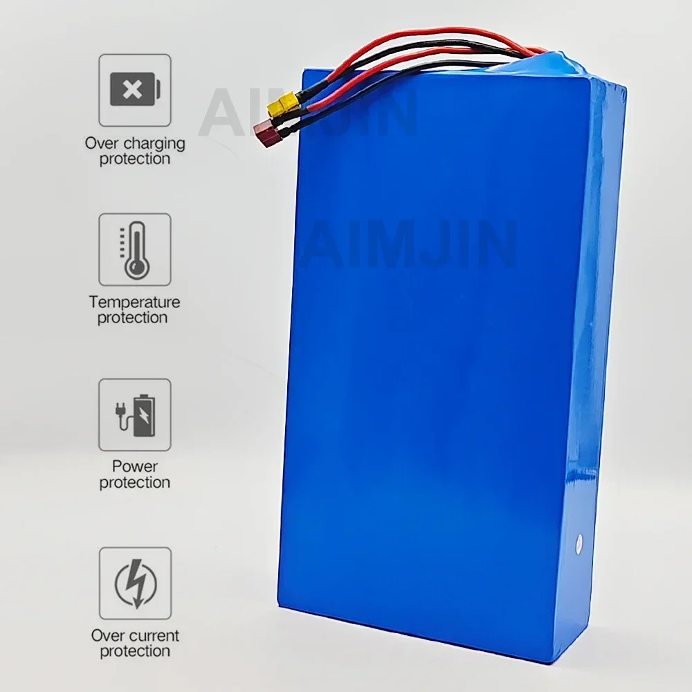 

Replaceable plug Rechargeable 18650 Lithium Battery Pack 30Ah 60V with BMS 16S8P Configuration for Tools Electric Scooter E-Bike