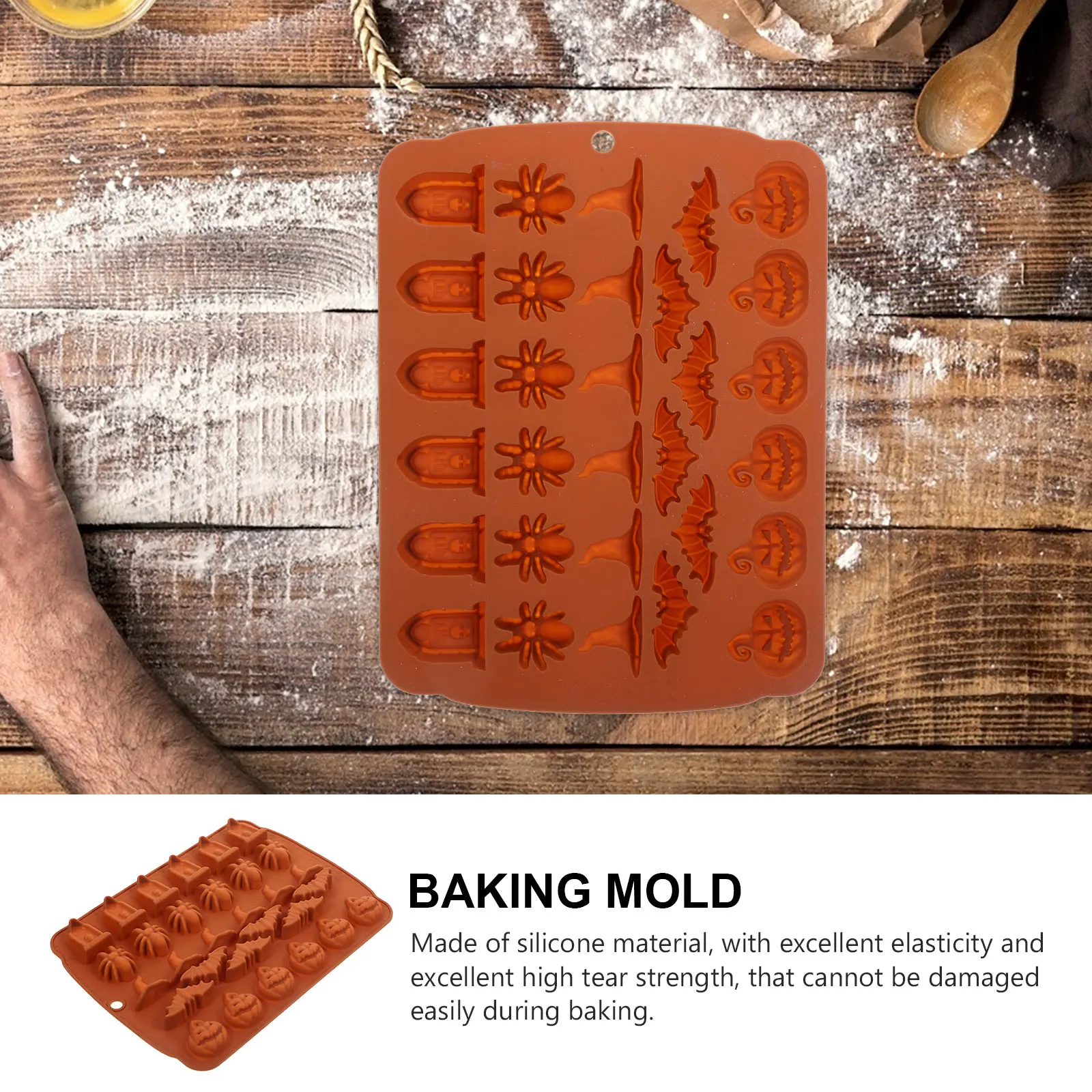 

DIY Halloween Molds Chocolate Flexible Silicone Props Silica Gel Non-stick Fondant
