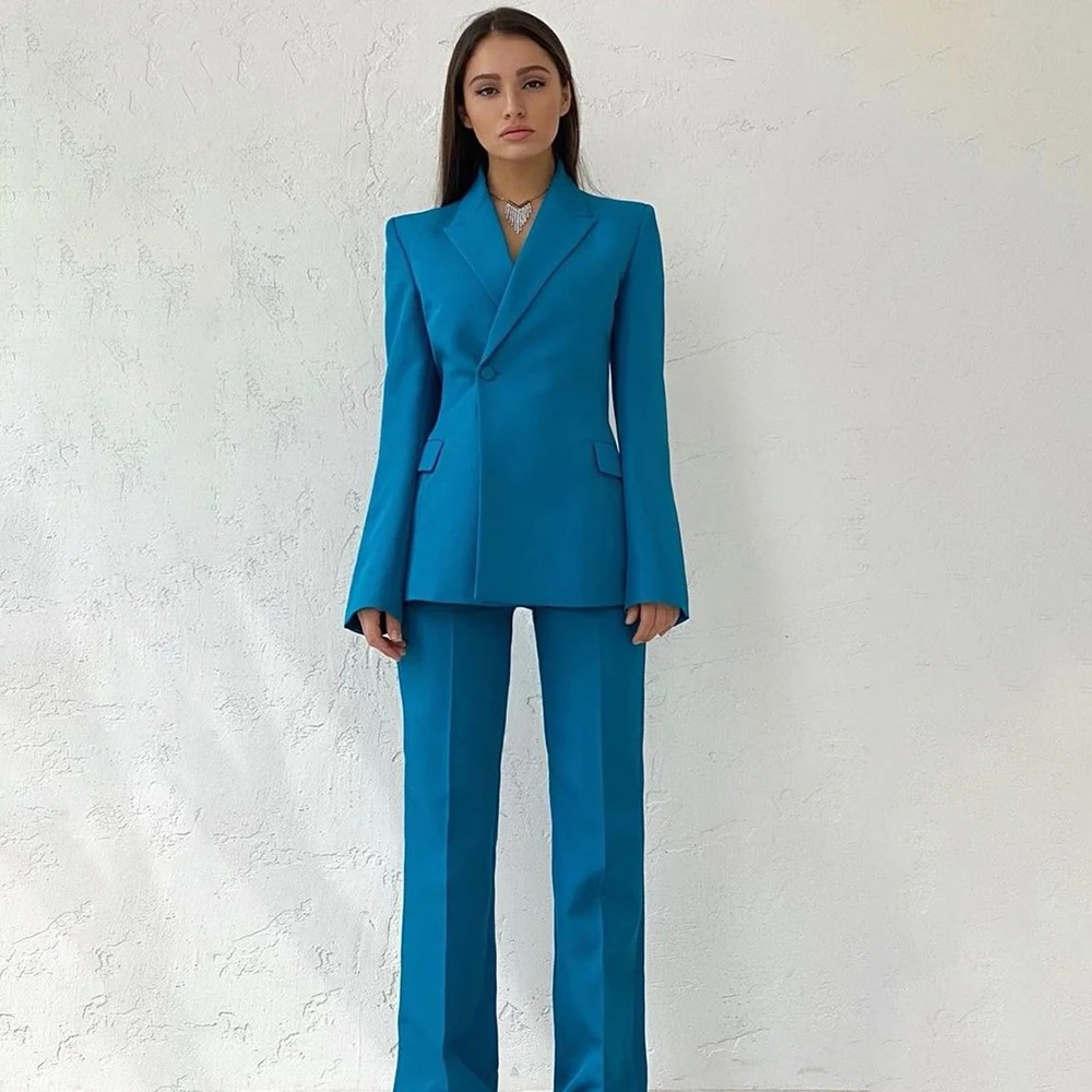 

Elegant Women's Pants Sets Suits Luxury One-Button Peak Lapel Slim Fit Female Clothing High Quality 2 Piece Jacket Trousers 2026