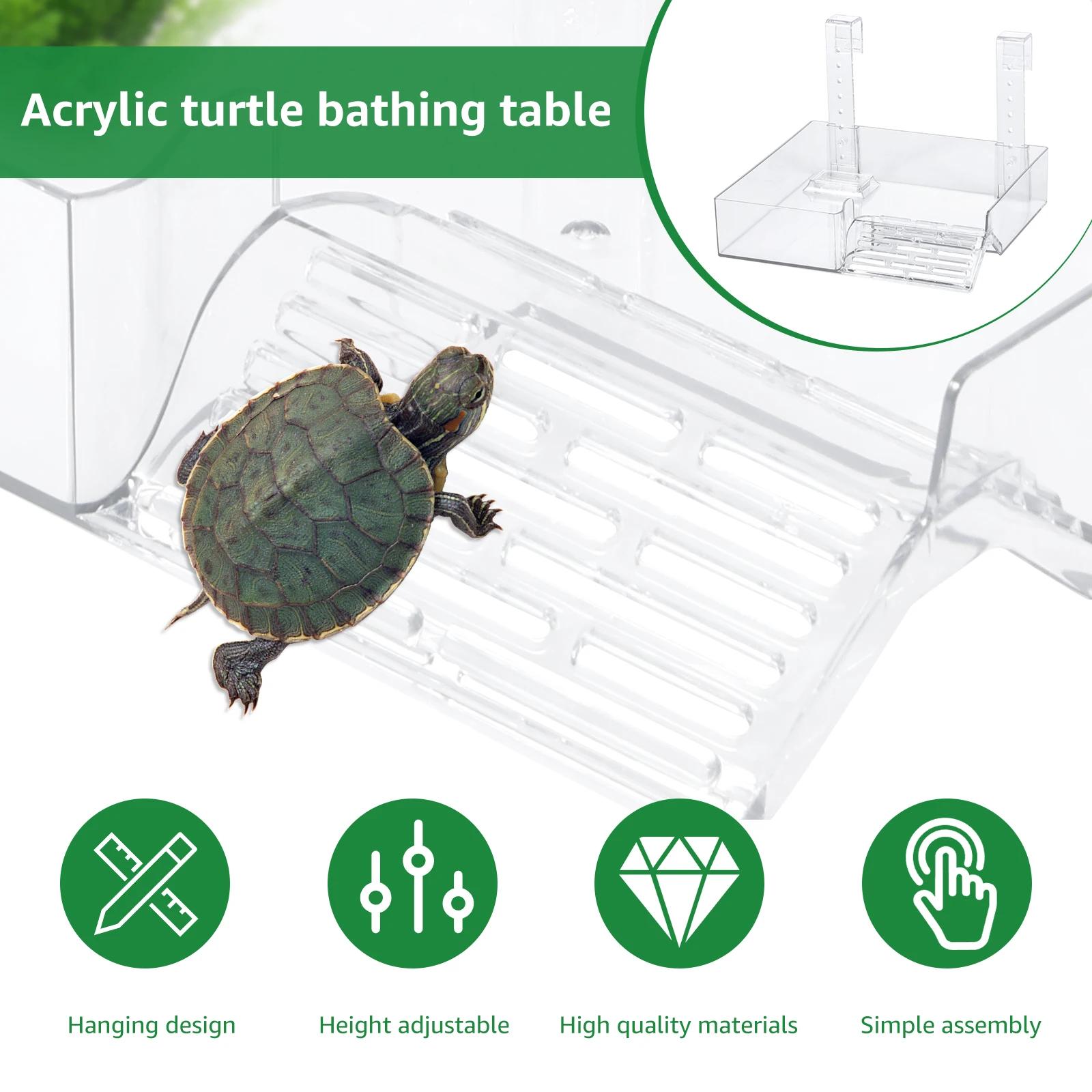 Turtle Basking Platform Turtle Dock Ladder Climbing Fish Tank Habitat Float Island for Aquatic Turtles Acrylic Floating Turtle