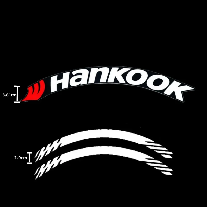 Jednoczęściowe paski HANKOOK na 4 opony do montażu DIY Design naklejki dekoracyjne 3D naklejki z napisami do opon samochodowych uniwersalne