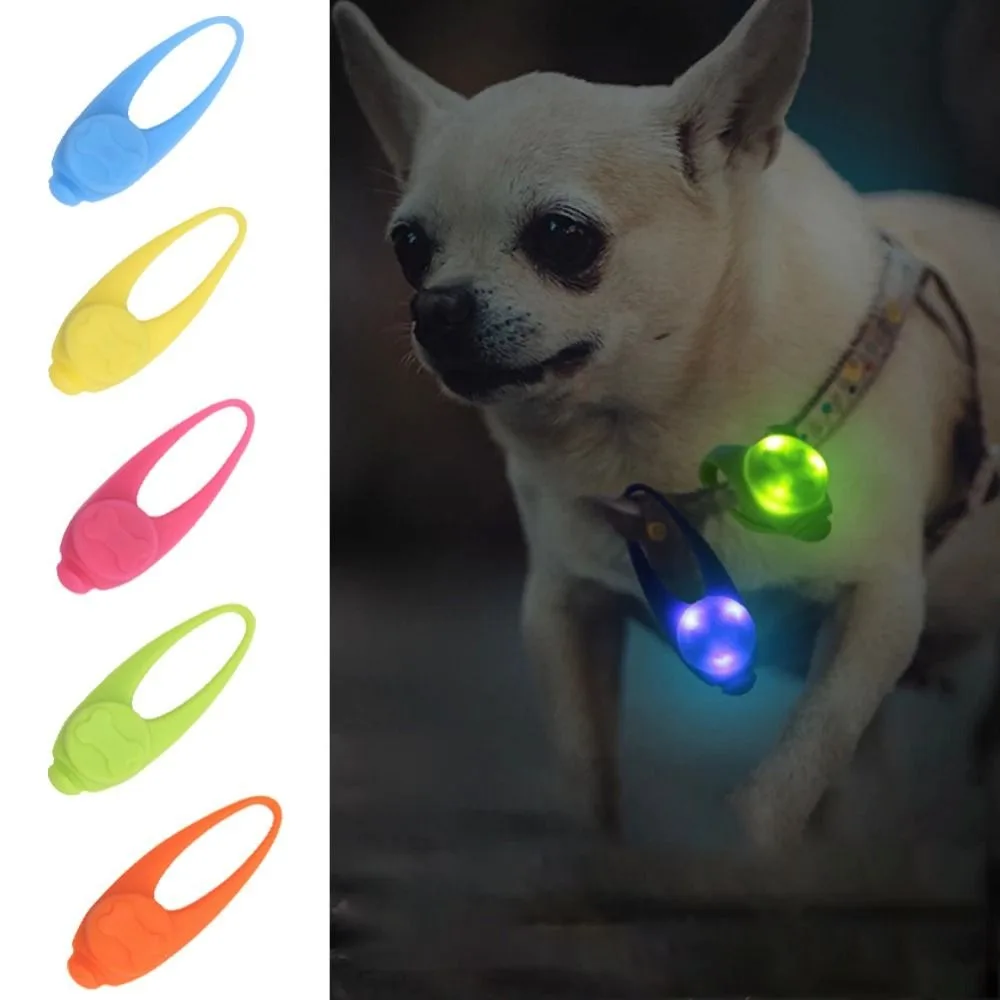 

Silicone LED Pet Safety Light Anti-Lost Waterproof Glowing Collar 3 Light Modes High Brightness Dog Flashing Light Night Walking
