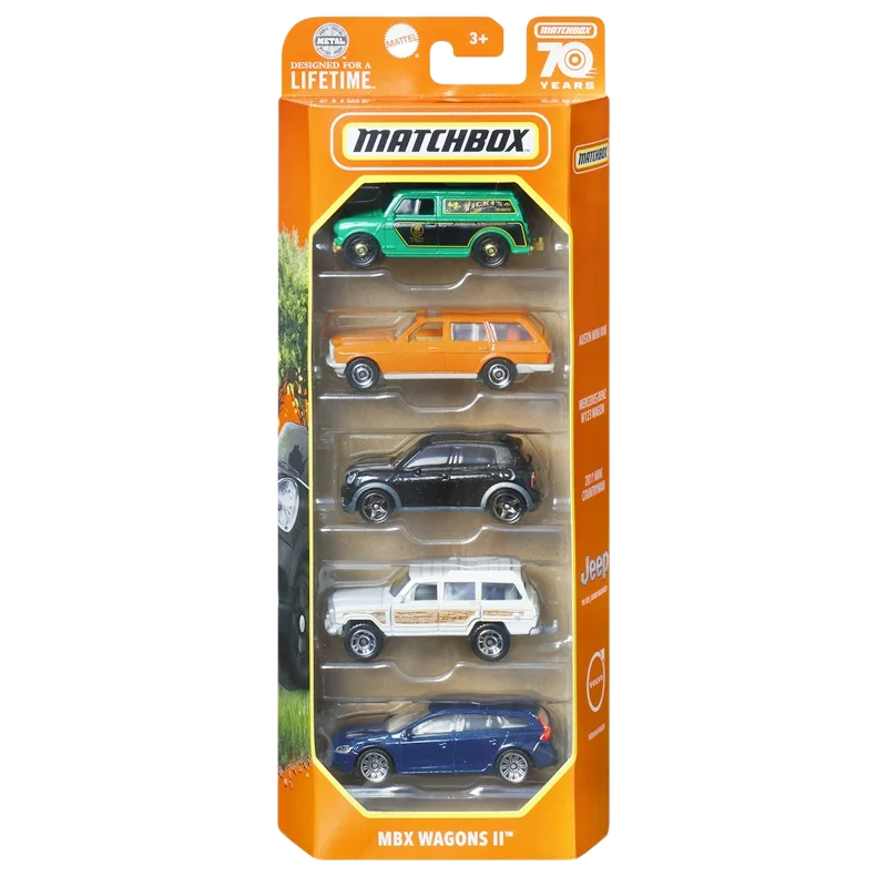 Original Matchbox Car 70 Years Boys Toys for Children Diecast 1:64 Vehicles  5 Pack City Adventure Exotic Wagons Birthday Gift