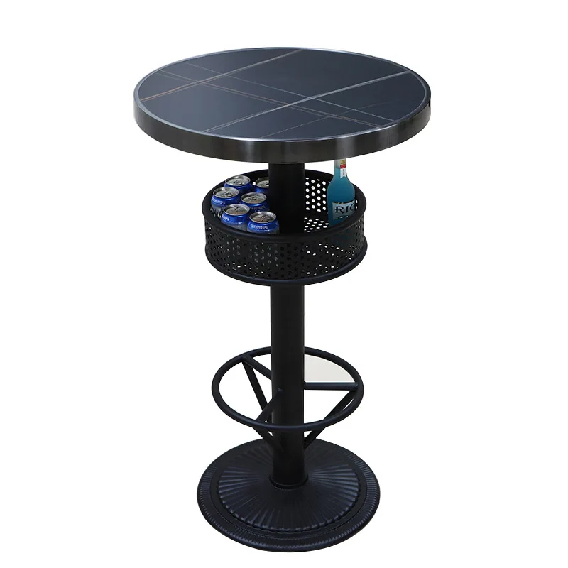 

Bar loose table table and chair combination Retro simple high table Quiet KTV against the wall