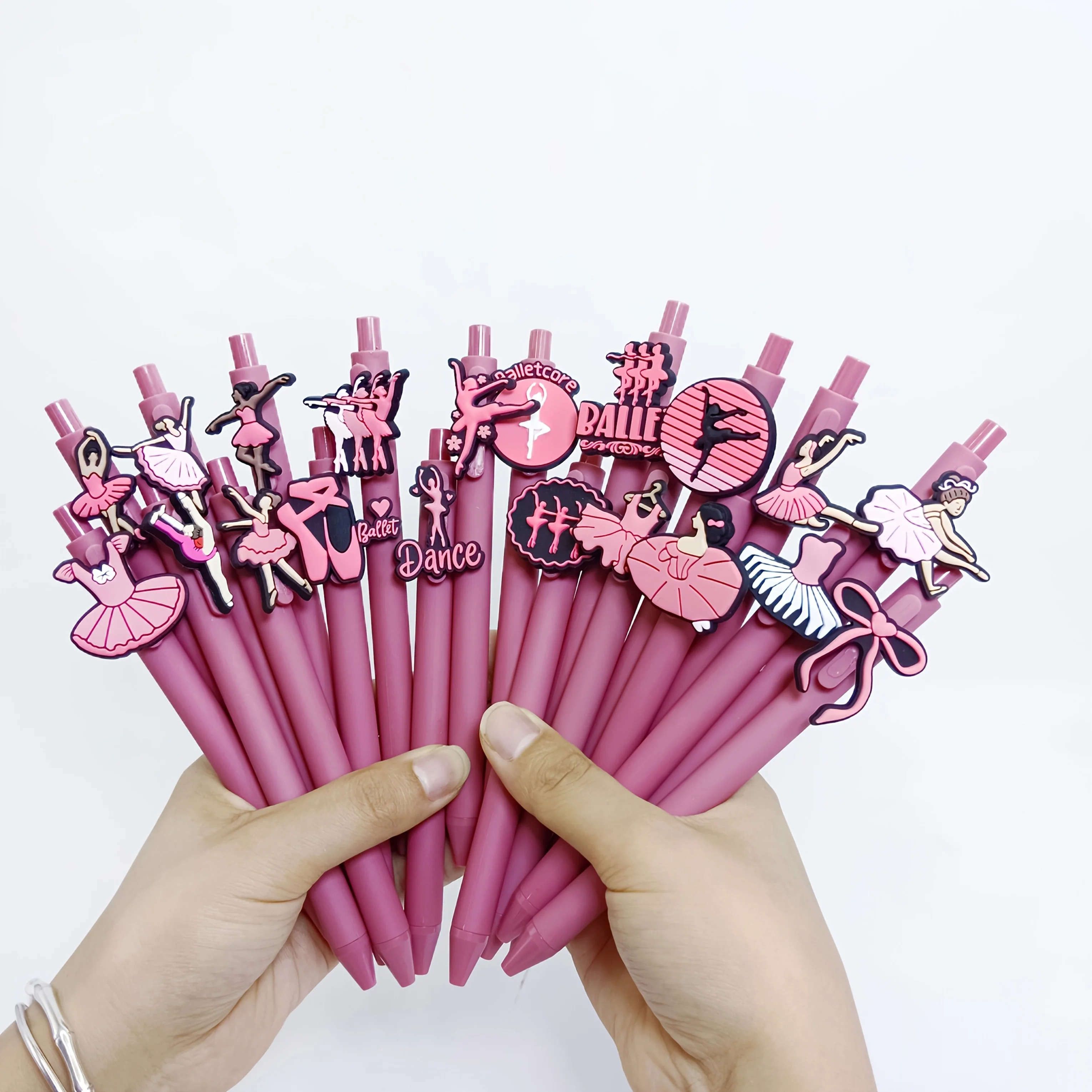 

20 шт., балетная девушка, серия, патч-ручка, черная нейтральная ручка, креативные элементы, подарок, шариковая ручка