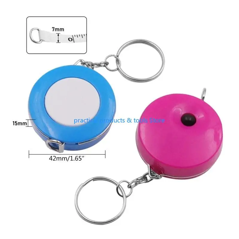 77JB Easy Carry Double Side Tape Measure 60-Inch 1.5 Meter Soft & Retractable Tape Measure with Keychains for designs Sewing