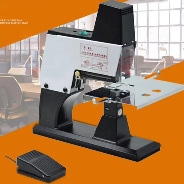 ST-105 Electric Text Binding Machine Middle Seam Stapler Heavy Duty Fully Automatic Flat Stitch Saddle Stitcher