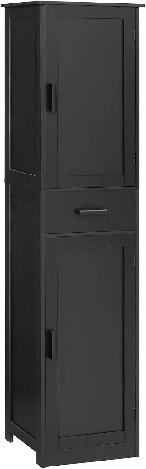 

67'' Tall Storage Cabinet with 4 Shelves, 2 Doors & Drawer for Bathroom, Living Room, Home Office in Black