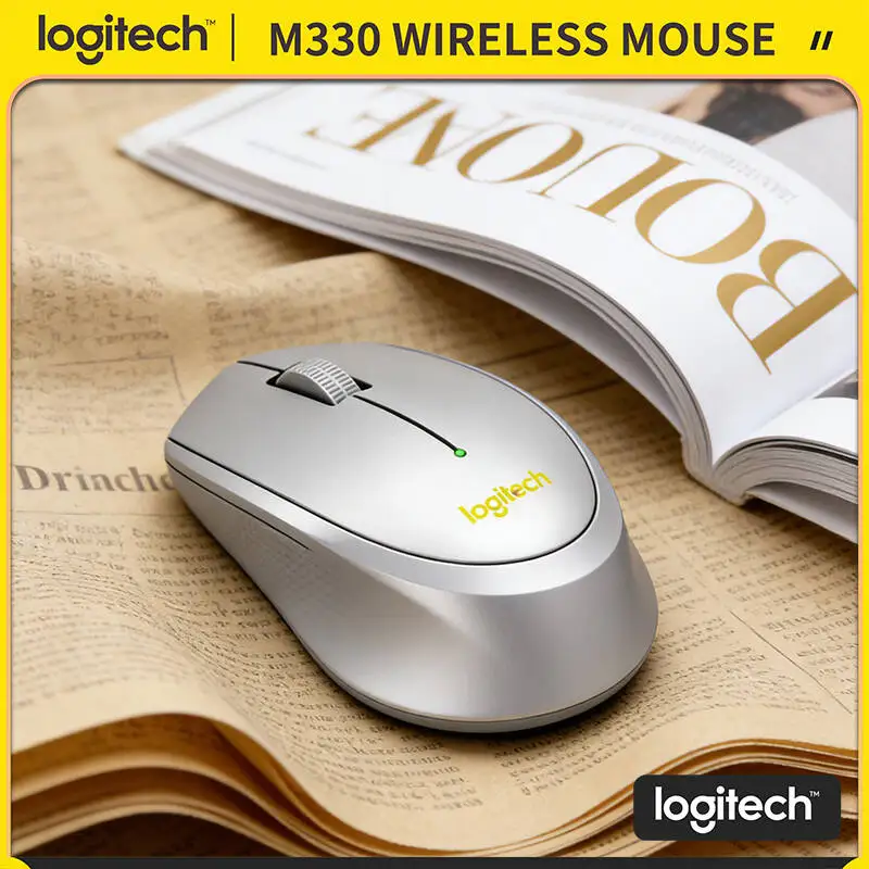 

Logitech M330 Wireless Silent Mouse 2.4G Cordless Optical Tracking 10m Range Comfort Grip for Windows Mac Linux Desktop Study