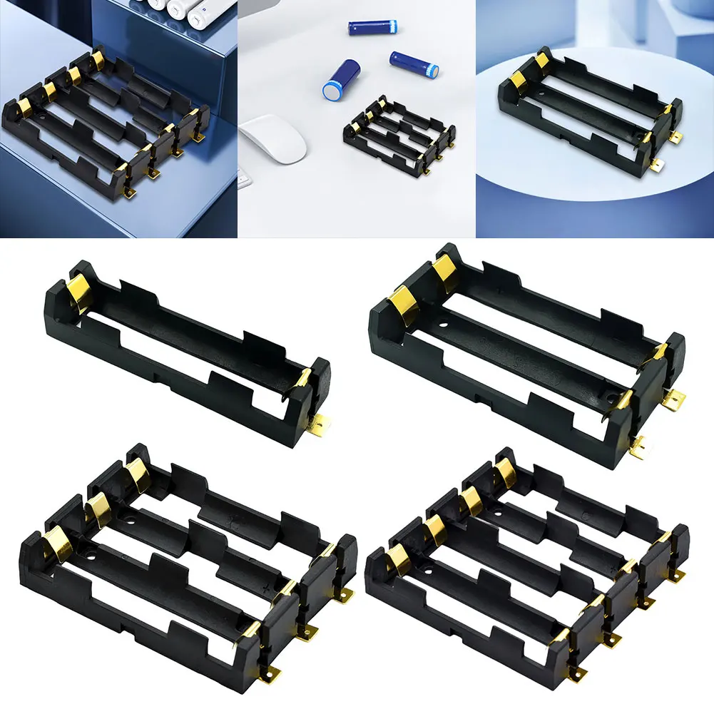 3-1pc 18650 SMT Battery Holder Rechargeable Power Bank 3.7 V With Bronze Pins 1X 2X 3X 4X 18650 Battery Clip Holder Box Storage