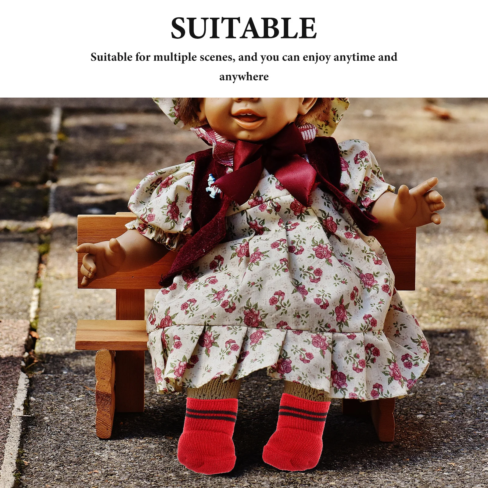 جوارب بيبي دول مقاس 18 بوصة متعددة الألوان للفتيات، أطقم ملابس للعب التظاهري، ناعمة ومريحة #5