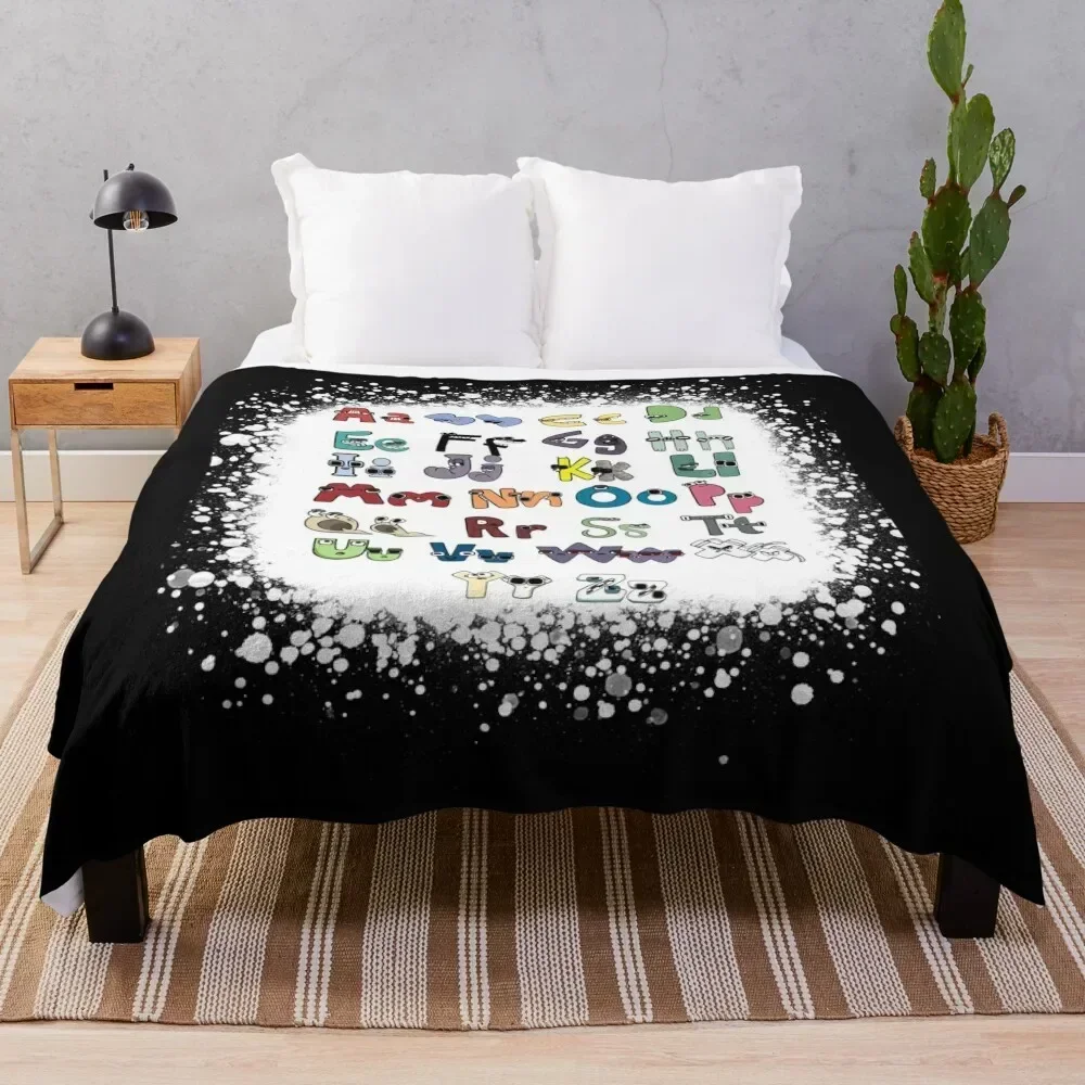 

Bleached Alphabet Lore A-Z Throw Blanket Luxurious Soft Blanket Holiday Gift for Family