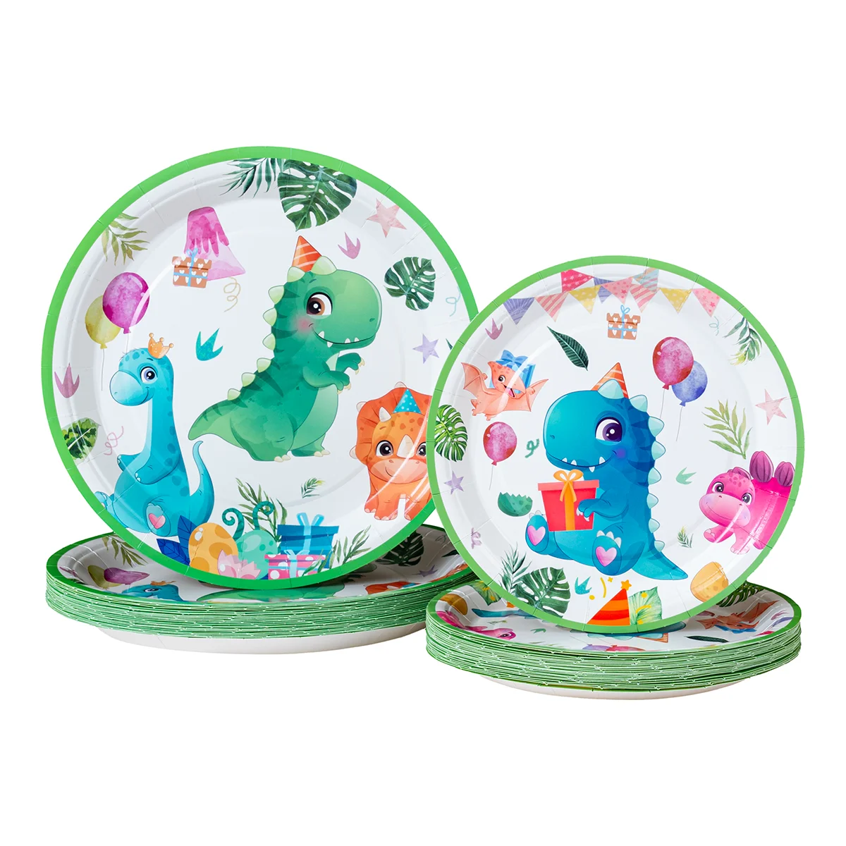 10/25/50Pcs Cute Party Dinosaur Disposable Paper Plates 7/9 Inch Watercolor Cartoon Round Plates for Birthday Party Supplies view 6