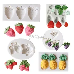 Aardbei Bosbessen Ananas Fruit Siliconen Mal Fudge Chocolade Schimmel Cupcake Bakvorm Fondant Cake Decorating Gereedschap