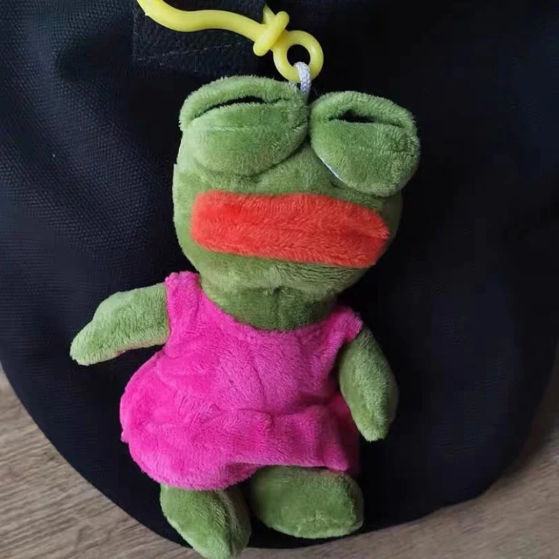 Lonely Frog Pendant Sad Frog Plush Pendant Pepe the Frog Doll Pendant Backpack Keychain Boys and Girls Gifts For Birthday Daily