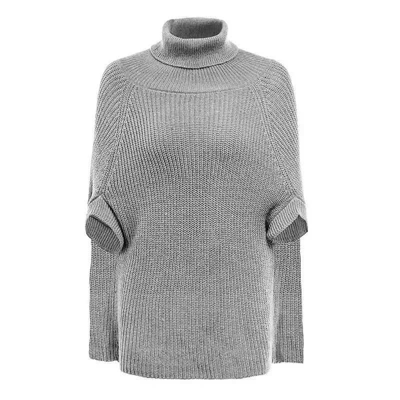 

Solid Cape Sleeve High Neck Sweater In Autumn & Winter Wear Women 2025 New Fashion Women's Casual Knitted Pullovers