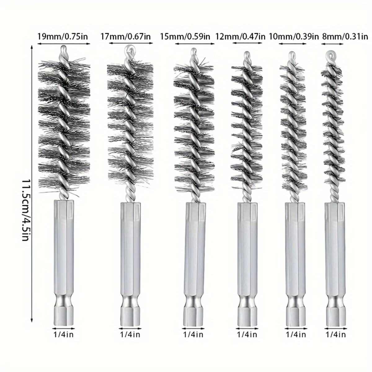 Stainless steel wire pipe brush, wire brush, deburring, rust removal, hole cleaning brush, inner hole grinding brush