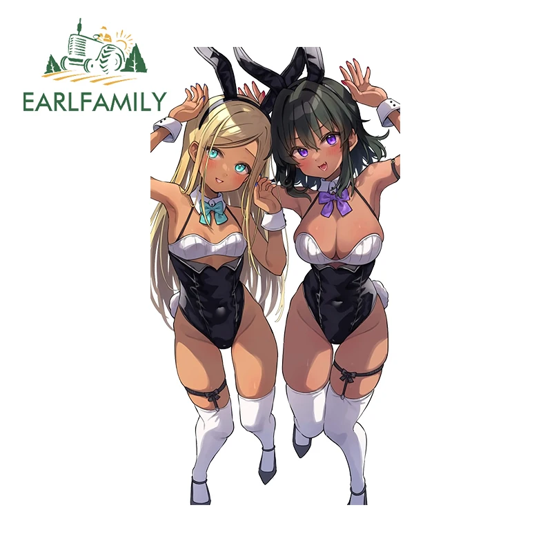 

EARLFAMILY сексуальный кролик для девочек, автомобильная наклейка, индивидуальная игра, квадроцикл, холодильник, горячая наклейка, виниловая защита для двери автомобиля мотоцикла, декор