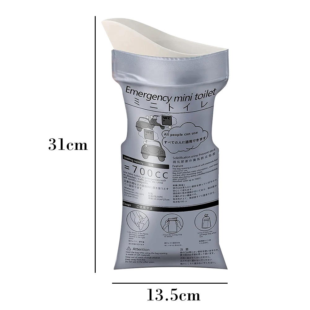 Outdoor Emergency Urinate Bags 700ml Disposable Piss Bags Travel Mini Mobile Toilet Portable Urinal Bag for Female Baby Male