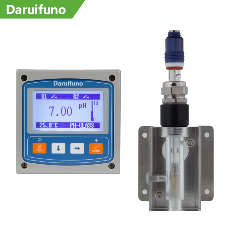 Hot Sale 2 SPST Relays 220V AC Online pH ORP Meter for Water