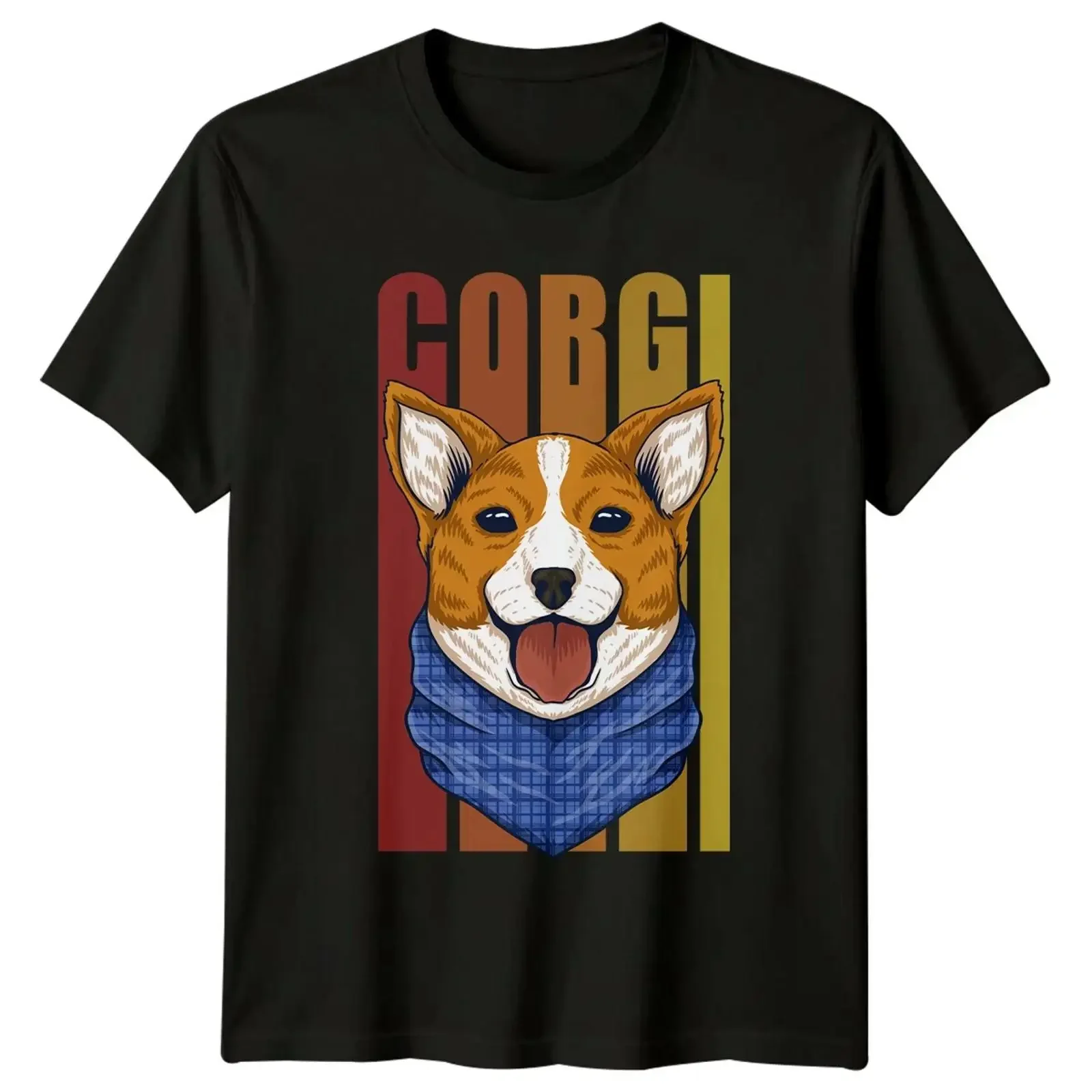 Corgi Hunderasse Tiere Herren T Shirt Damen Grafik Oberteil vintage Washed Top For Everyday Wear streetwear Stylish Slightly