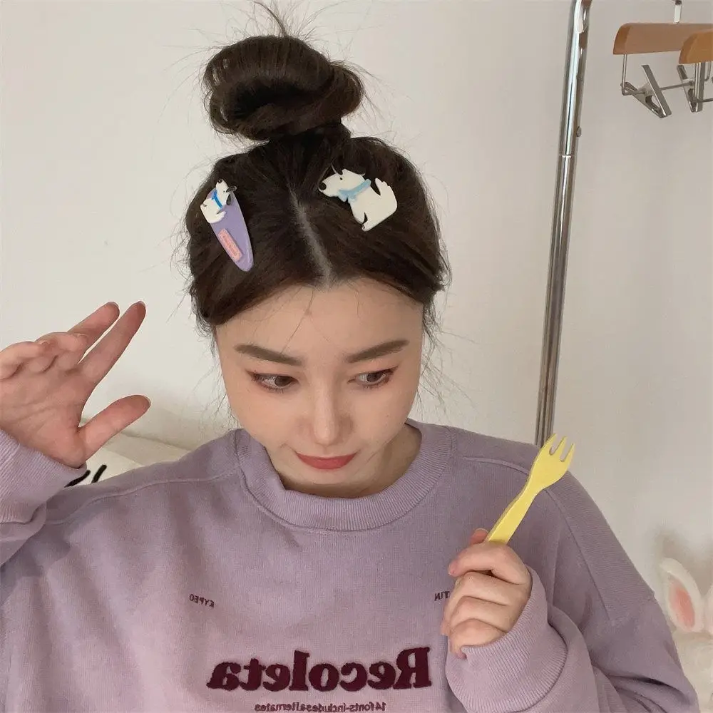 Creative Kawaii Cartoon Mini Hair Clip Animal Korean Style Bear BB Clip Candy Color Hairpin Cute Barrettes Set Hair Styling Tool