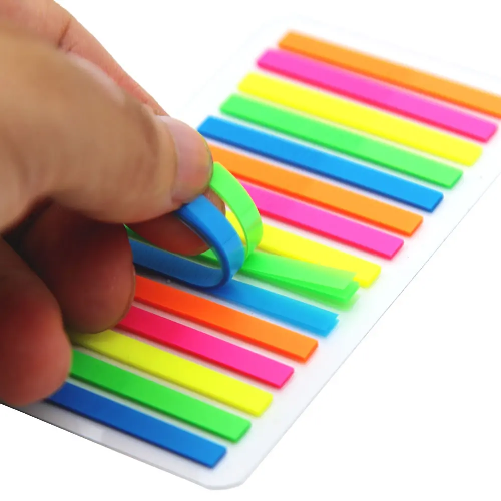 3000 Sheets Color Stickers Transparent Fluorescent Index Tabs Flags Sticky Note Page Bookmark School Office Supplies Stationery