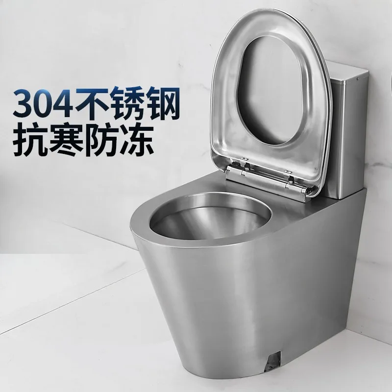 304 Stainless Steel Flush Toilet Household Toilet Toilet Seat Anti-freezing Crack Small Household Toilet Seat Anti-odor