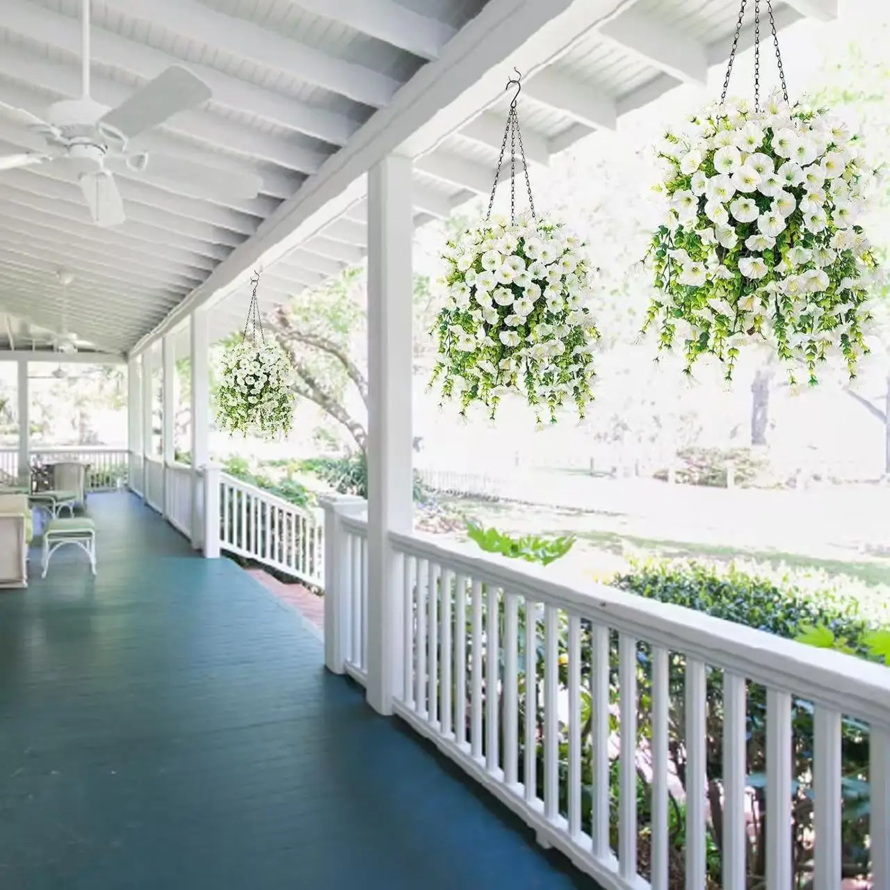 Artificial Morning Glory & Eucalyptus Nonfading Rattan Hanging Wall Door Decoration Fake 75cm Plants Garden Party Decoration