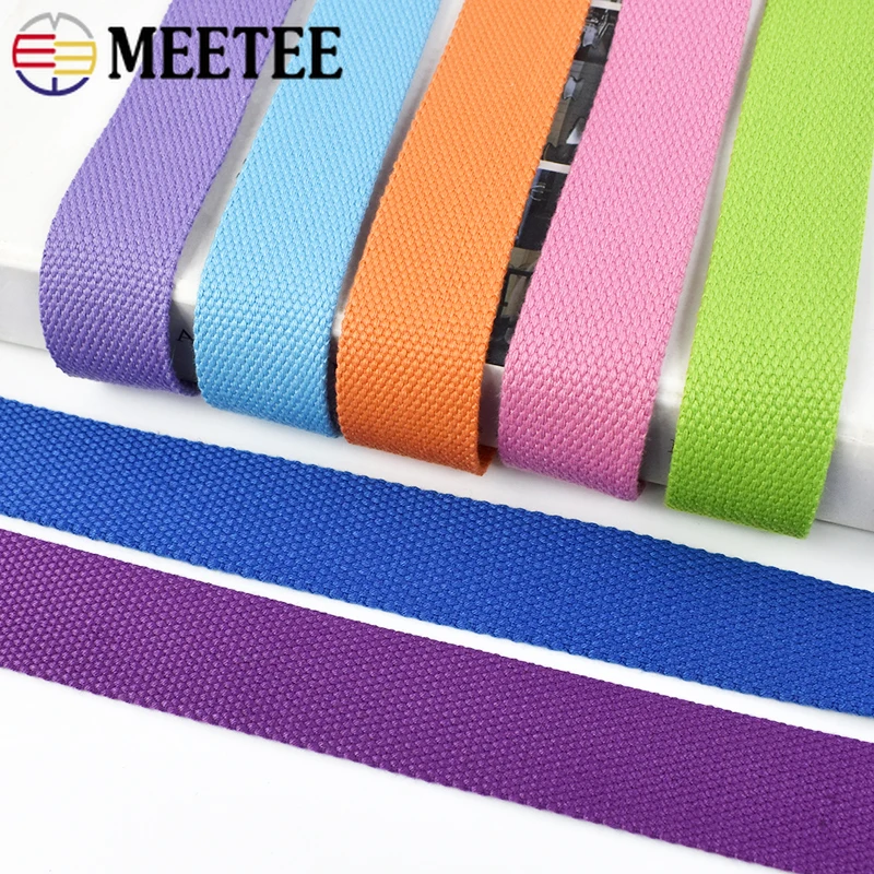 5Meters Meetee 32mm Thick 2mm Canvas Polyester Cotton Webbing Tape Bags Strap Collar DIY Sewing Garment Backpack Belt Accessory