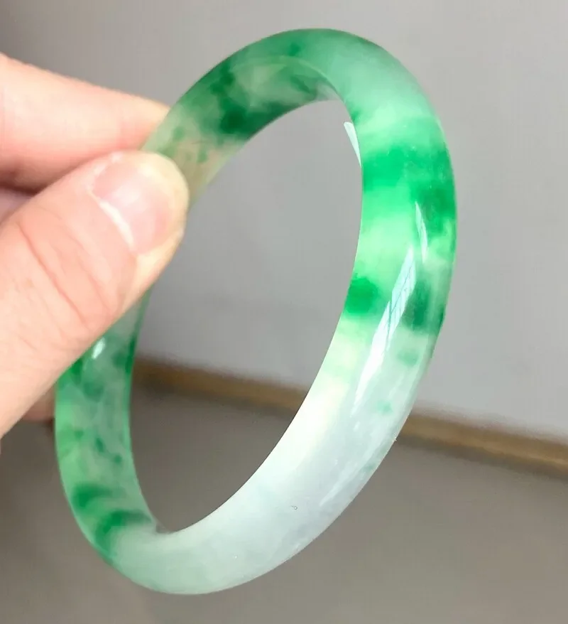 

Certified Icy Green 54-64mm Natural A Jade jadeite Bangle Bracelet